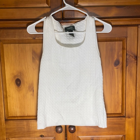 Lauren Ralph Lauren White Sleeveless Sweater Vest - Picture 1 of 2